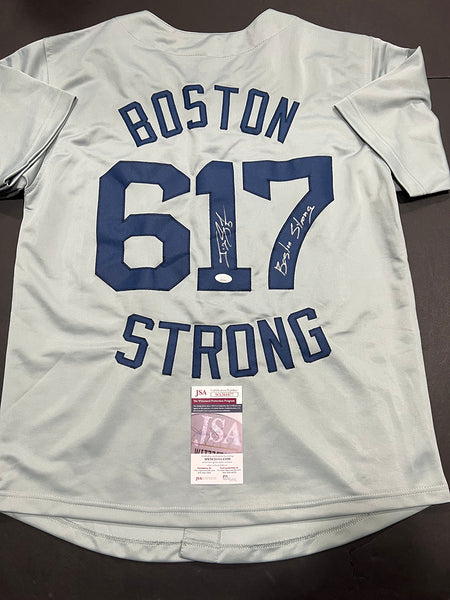 Jonny Gomes Signed Jersey Inscribed 2013 WS Champs & Boston Strong  (PSA)